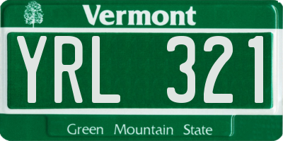 VT license plate YRL321