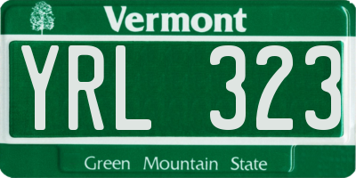 VT license plate YRL323