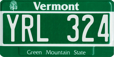 VT license plate YRL324