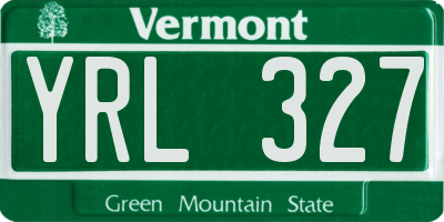 VT license plate YRL327