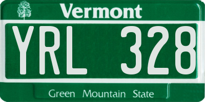 VT license plate YRL328