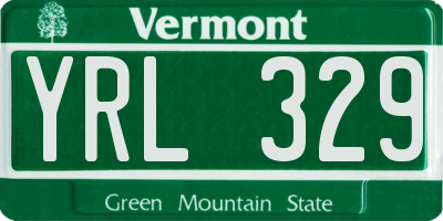 VT license plate YRL329