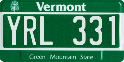 VT license plate YRL331