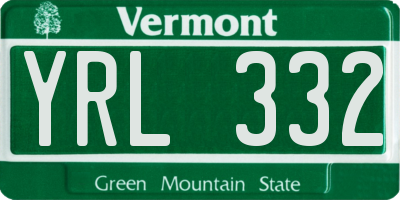 VT license plate YRL332