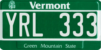 VT license plate YRL333