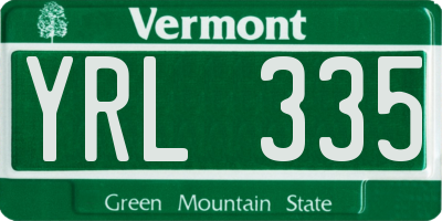VT license plate YRL335