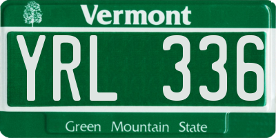 VT license plate YRL336