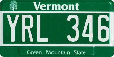 VT license plate YRL346
