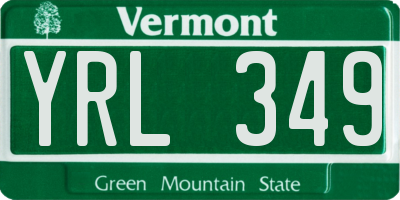 VT license plate YRL349