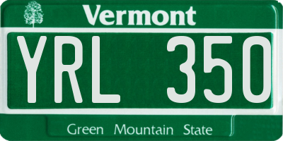 VT license plate YRL350