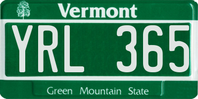 VT license plate YRL365