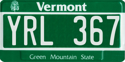 VT license plate YRL367