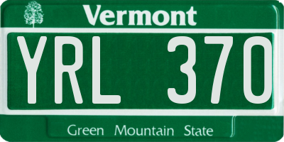 VT license plate YRL370