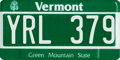 VT license plate YRL379