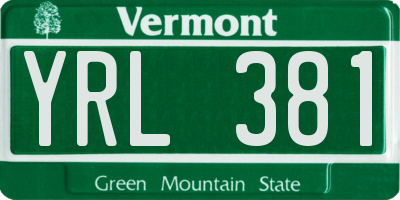 VT license plate YRL381