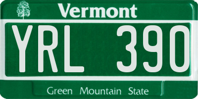 VT license plate YRL390