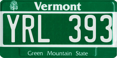 VT license plate YRL393