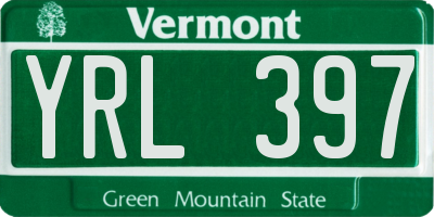VT license plate YRL397