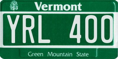 VT license plate YRL400