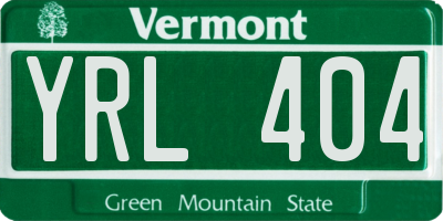 VT license plate YRL404