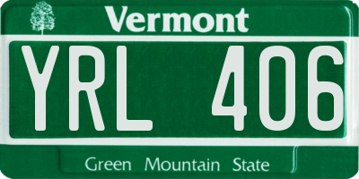 VT license plate YRL406