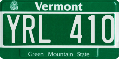 VT license plate YRL410