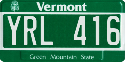 VT license plate YRL416
