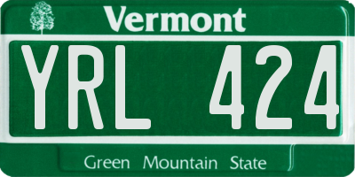 VT license plate YRL424