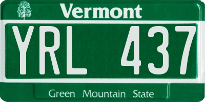VT license plate YRL437
