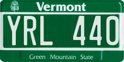 VT license plate YRL440