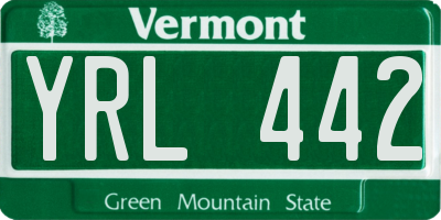 VT license plate YRL442