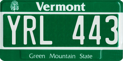 VT license plate YRL443