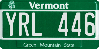 VT license plate YRL446