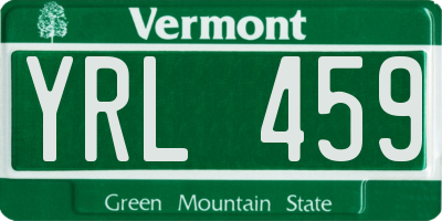 VT license plate YRL459