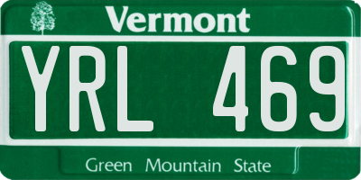 VT license plate YRL469