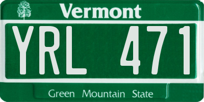 VT license plate YRL471