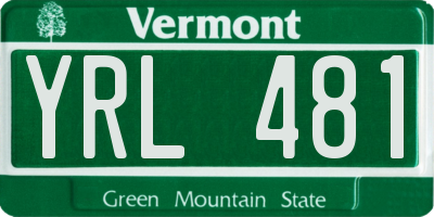 VT license plate YRL481