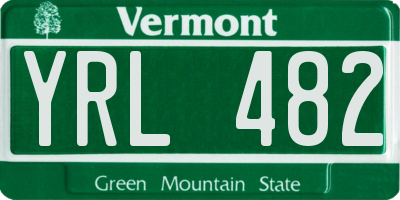 VT license plate YRL482
