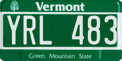 VT license plate YRL483
