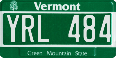 VT license plate YRL484