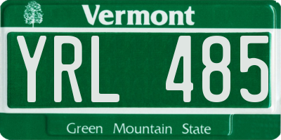 VT license plate YRL485