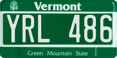 VT license plate YRL486