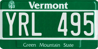 VT license plate YRL495