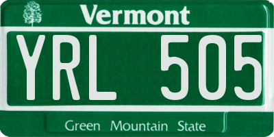 VT license plate YRL505