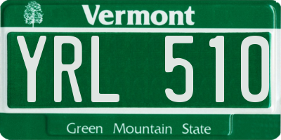 VT license plate YRL510