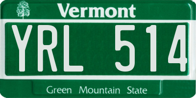 VT license plate YRL514