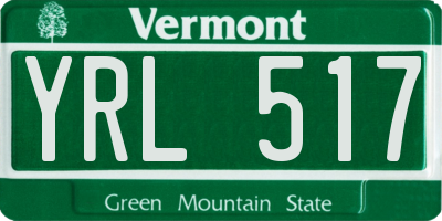 VT license plate YRL517