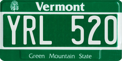 VT license plate YRL520