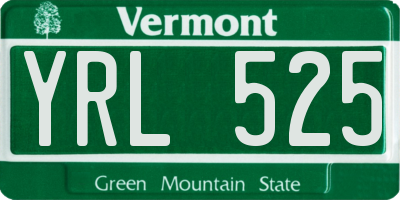 VT license plate YRL525