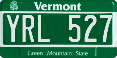 VT license plate YRL527